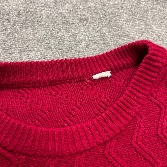 Vintage 00s Red Acrylic Men's Pullover Sweater - Picture 3 of 9